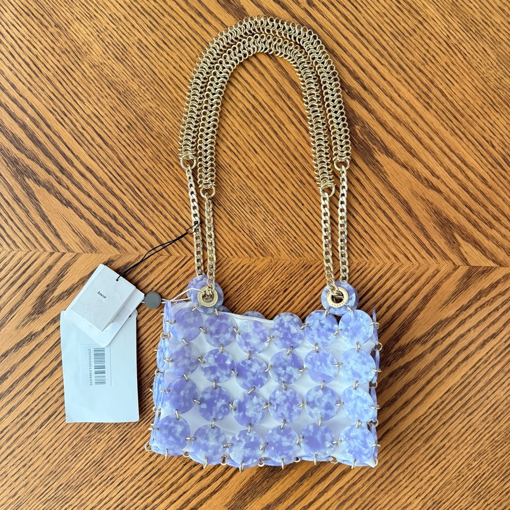 SANDRO Pastille Marbled Resin Embellished Chainmail Shoulder Bag - Lilac - Picture 4 of 13
